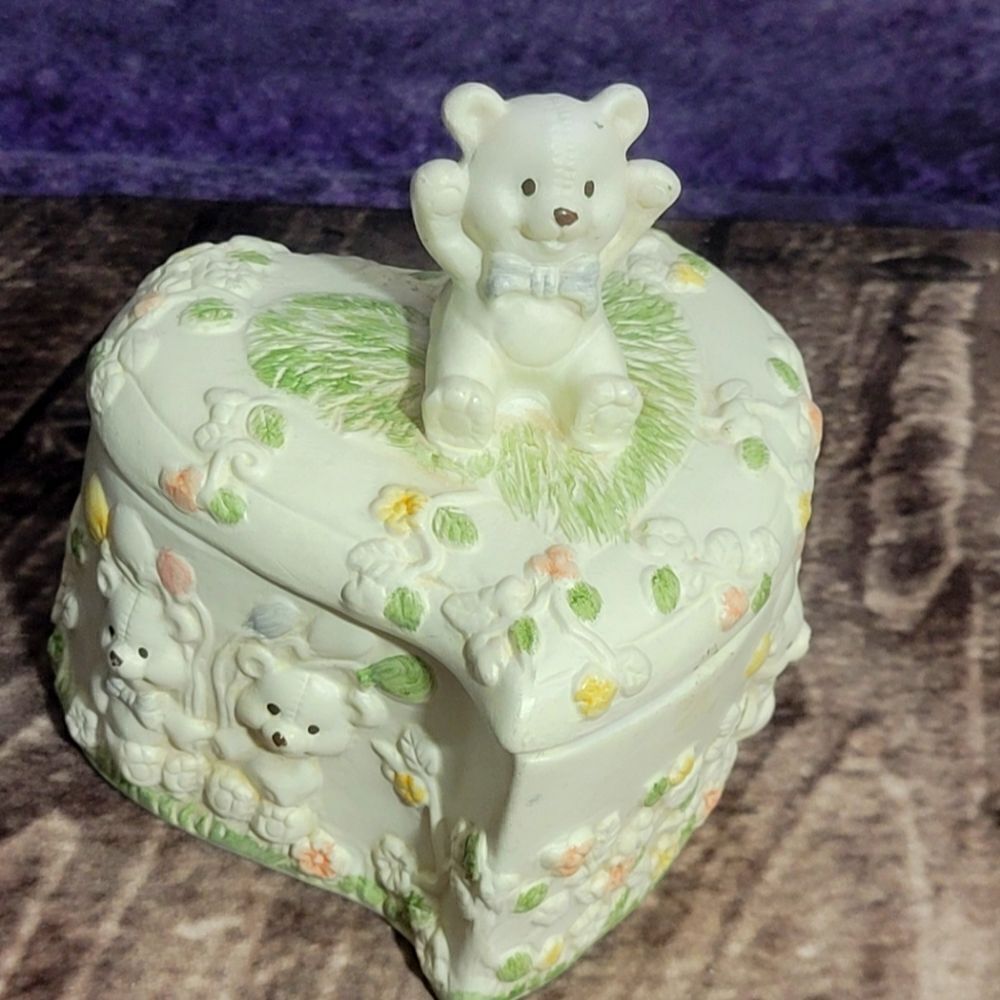 Vintage Teddy Trinket Box